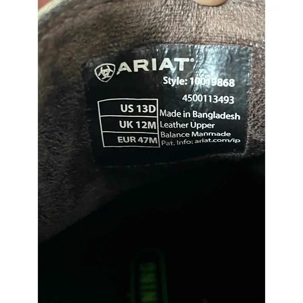 Ariat Midtown Rambler Square Toe Chelsea Boots Men’s 13D Brown Leather Western